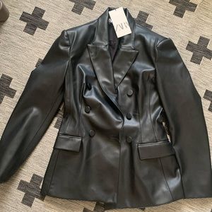 Zara black leather jacket